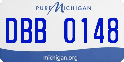 MI license plate DBB0148