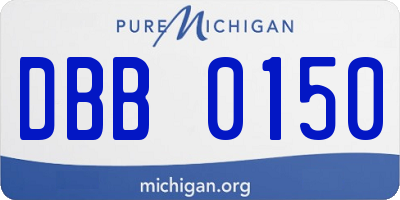 MI license plate DBB0150