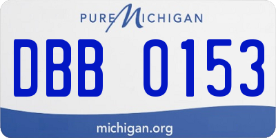 MI license plate DBB0153