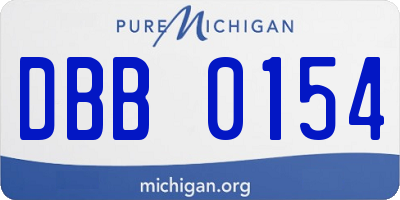 MI license plate DBB0154