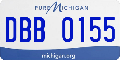 MI license plate DBB0155