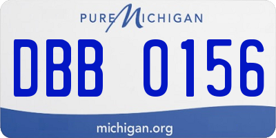 MI license plate DBB0156