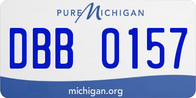 MI license plate DBB0157