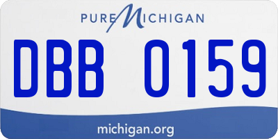 MI license plate DBB0159