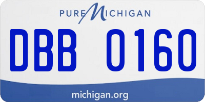 MI license plate DBB0160