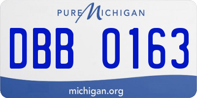 MI license plate DBB0163