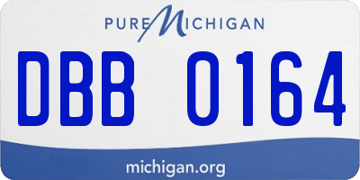 MI license plate DBB0164