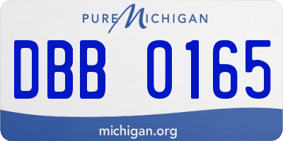MI license plate DBB0165