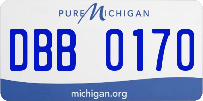 MI license plate DBB0170