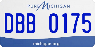 MI license plate DBB0175