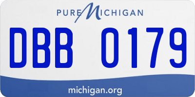 MI license plate DBB0179