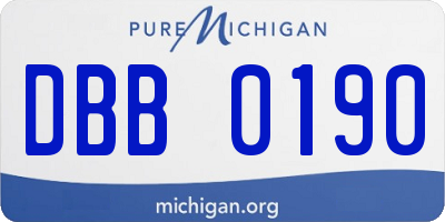 MI license plate DBB0190