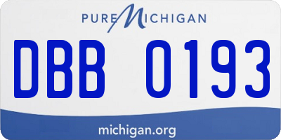 MI license plate DBB0193