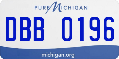 MI license plate DBB0196