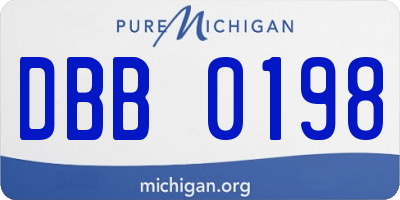 MI license plate DBB0198
