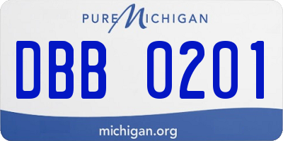 MI license plate DBB0201