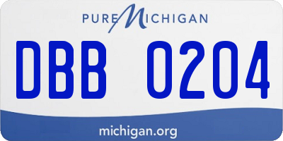 MI license plate DBB0204