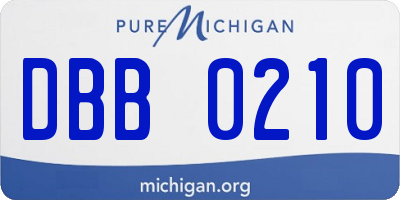 MI license plate DBB0210