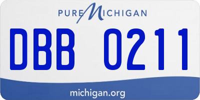MI license plate DBB0211