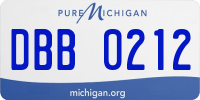 MI license plate DBB0212