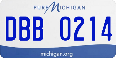 MI license plate DBB0214