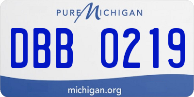 MI license plate DBB0219