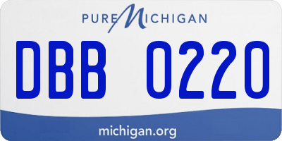 MI license plate DBB0220
