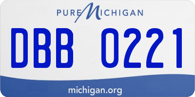 MI license plate DBB0221