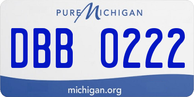 MI license plate DBB0222