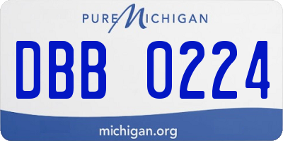 MI license plate DBB0224