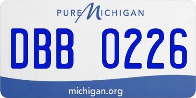 MI license plate DBB0226