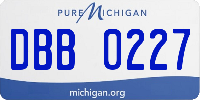 MI license plate DBB0227