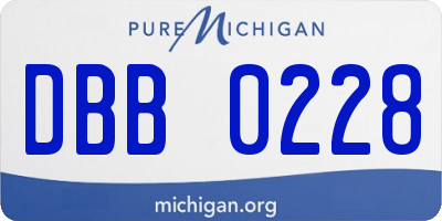 MI license plate DBB0228