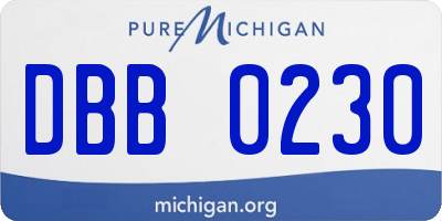 MI license plate DBB0230