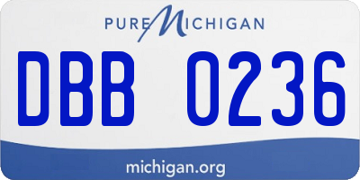 MI license plate DBB0236