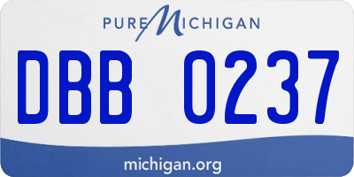 MI license plate DBB0237
