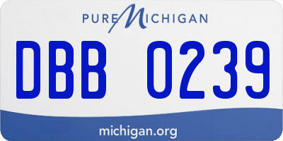 MI license plate DBB0239