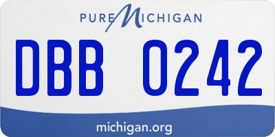 MI license plate DBB0242