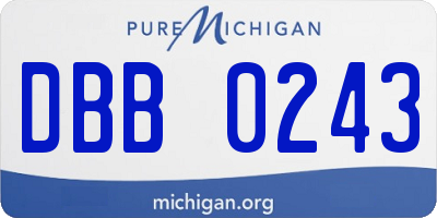 MI license plate DBB0243
