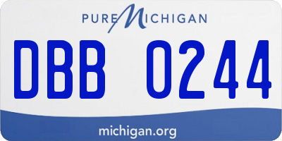 MI license plate DBB0244