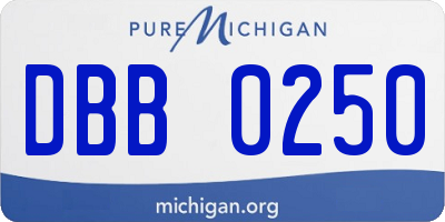 MI license plate DBB0250