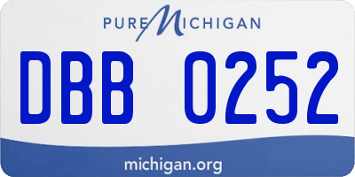 MI license plate DBB0252