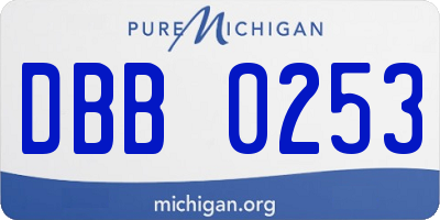 MI license plate DBB0253