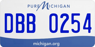 MI license plate DBB0254