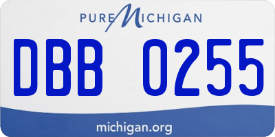MI license plate DBB0255