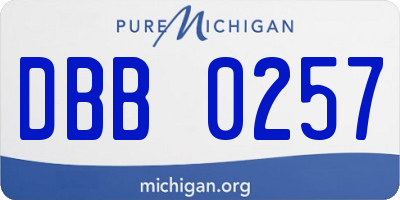 MI license plate DBB0257