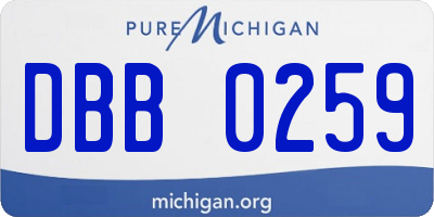 MI license plate DBB0259