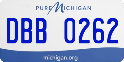 MI license plate DBB0262