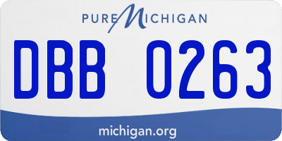 MI license plate DBB0263