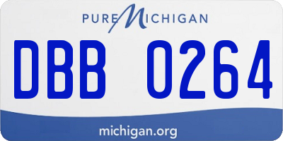 MI license plate DBB0264